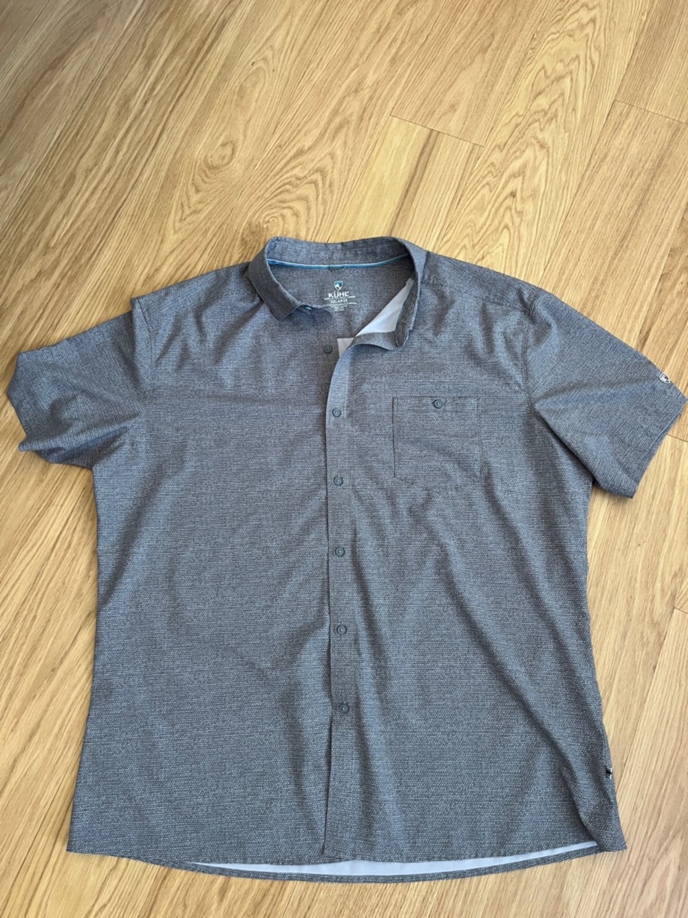Kuhl Men's Persuadr Short-Sleeve Button-Down Shirt Gray size XXL